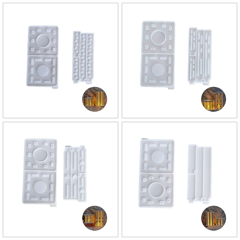 Decorative Holder Mold 3D Base Silicone Mould Hollow Heart Gypsum Candlestick Crafting Mould Jewelry Tool