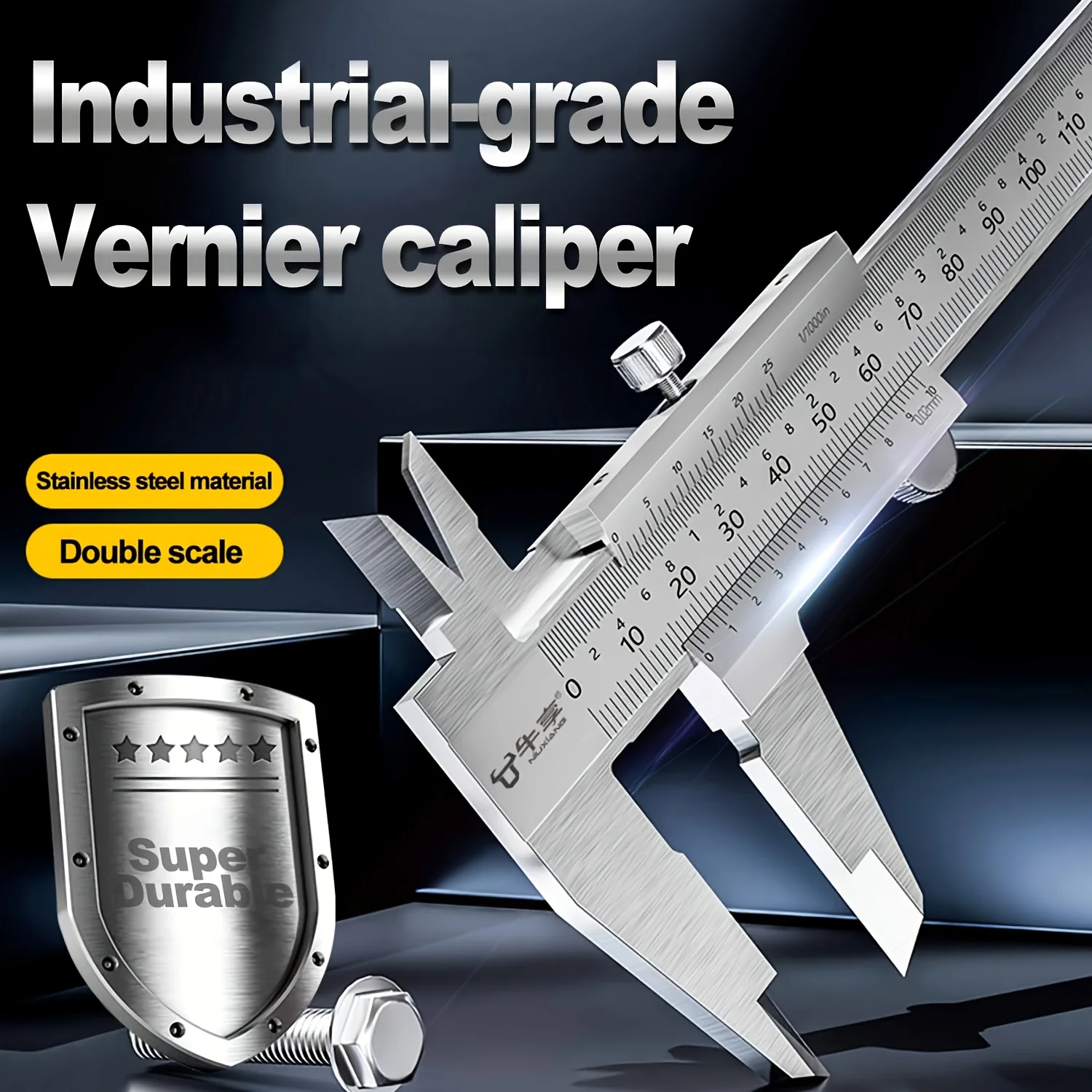 1pc Precision Stainless Steel Vernier Caliper, Precision Measurement Tool for DIY Projects
