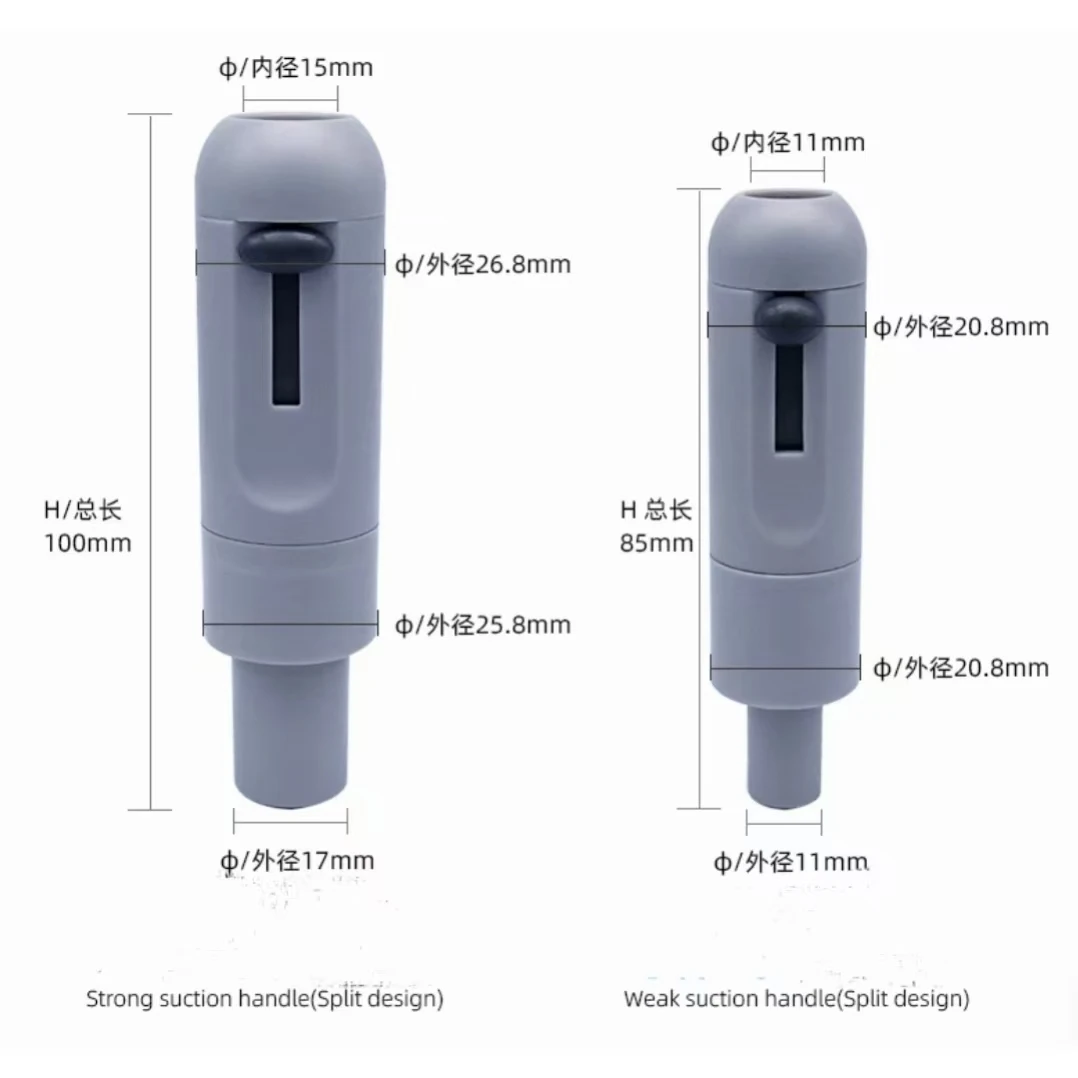 Heat Resistant Plastic Dental Chair High & Low Suction Handpieces with Switch, Suction Tips & Suction Tubes