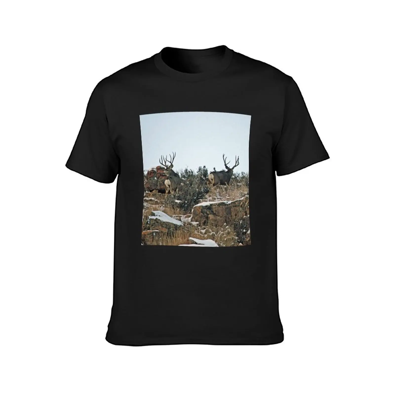 Mule deer bucks first snow T-Shirt summer tops vintage customs design your own clothes for men