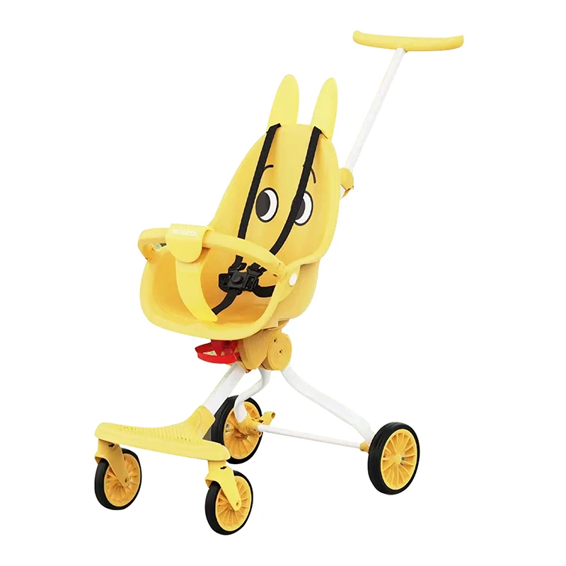 

Foldable Infant Stroller with Height Adjustable Seat and Extra Large Storage Folding Baby Pushchair