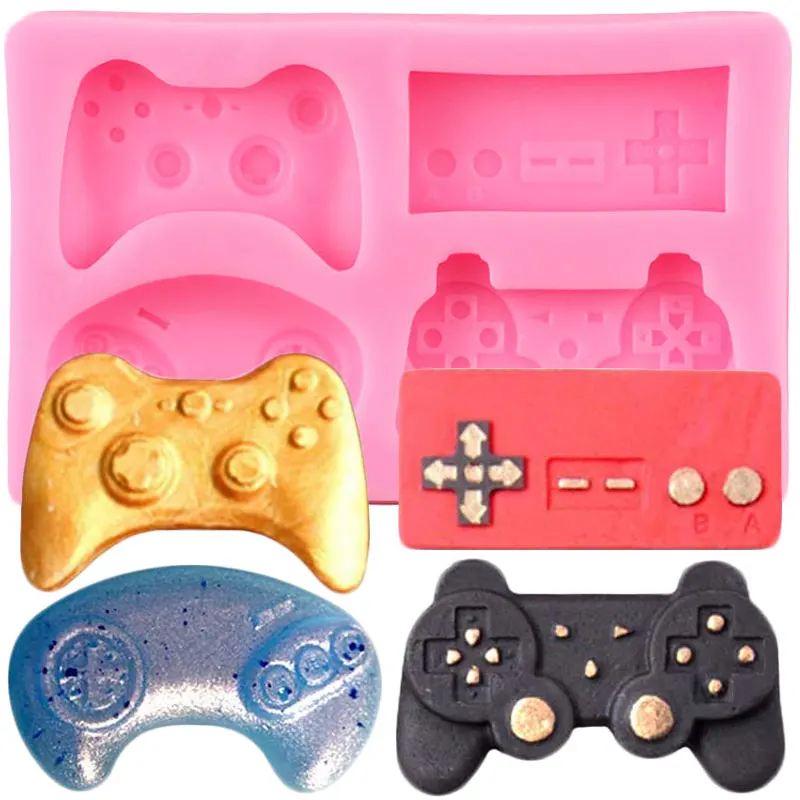 

Controller Gamepad Silicone Molds DIY Baby Party Cupcake Topper Fondant Cake Decorating Tools Candy Clay Chocolate Moulds