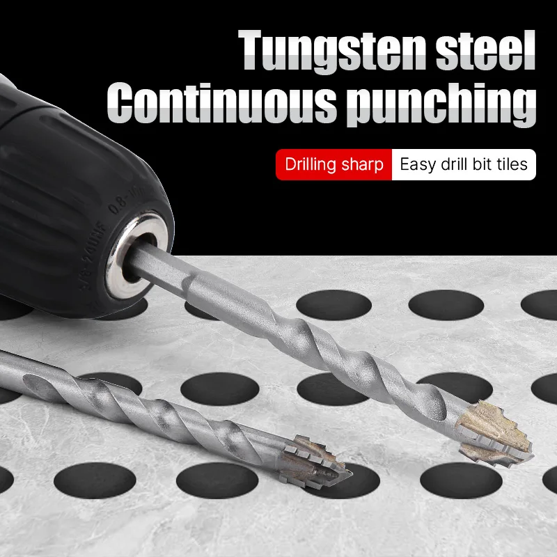 Lidiiao 1/4 pçs conjunto de broca excêntrica específica serras ferramentas broca multifuncional kit para telha vidro concreto