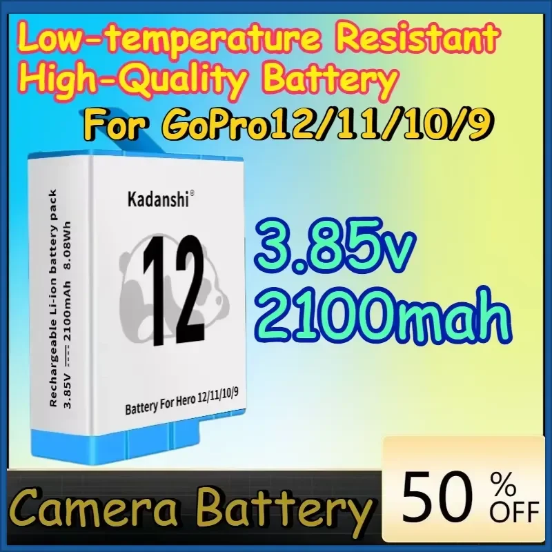 3.85v 2100mah Low-temperature Resistant High-Quality Battery for GoPro12/11/10/9 Camera Battery