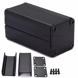 Black Aluminum Enclosure Case DIY Extruded Electronic Project Box 50x25x25mm  For Power Supply Units