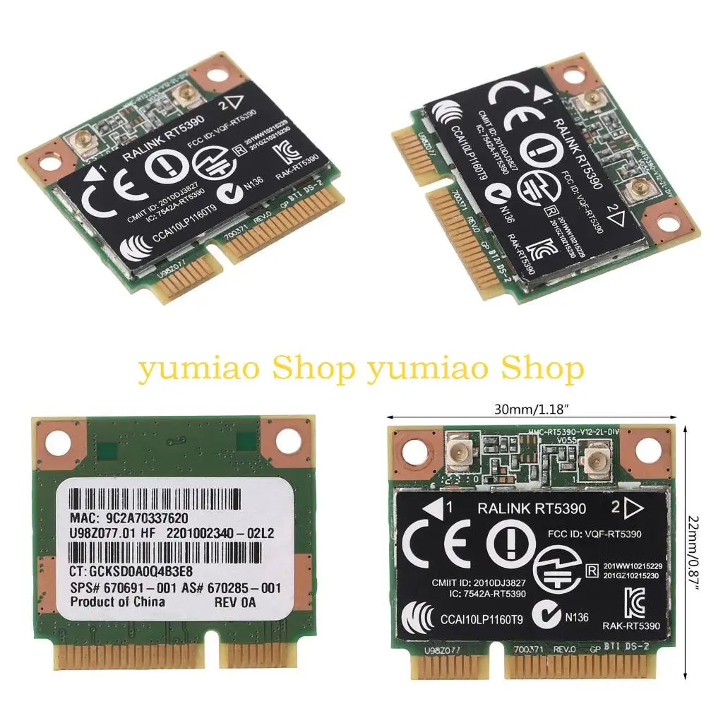 

Беспроводная карта 587B RT5390 Half Mini PCIe Wlan 670691-001 для RaLink HP436 CQ45 4340S 4445s 691415-001