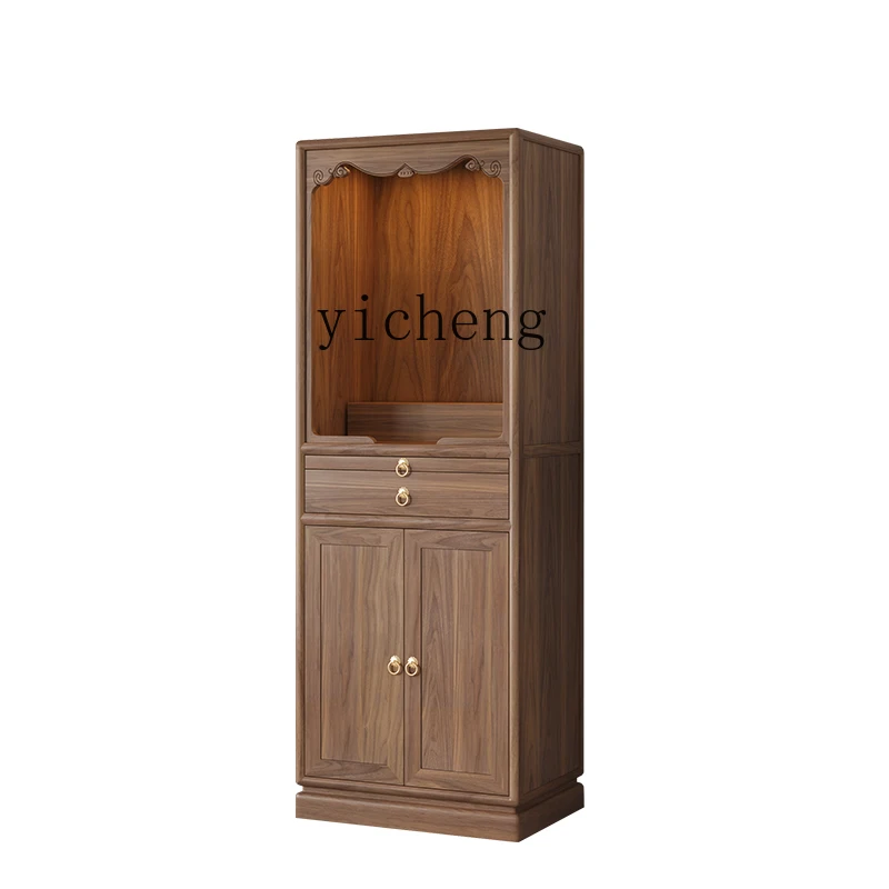 

Zf Solid Wood Buddha Shrine Altar Altar Cabinet Buddha Hall Black Walnut Buddha Cabinet God of Wealth Cabinet