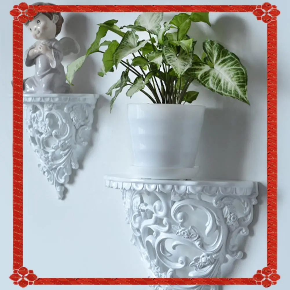 

24-Hour Delivery Baroque Style Decorative Shelves For Living Room Flowers Wall Hanging Storage Rack European Style Decor Home Ca