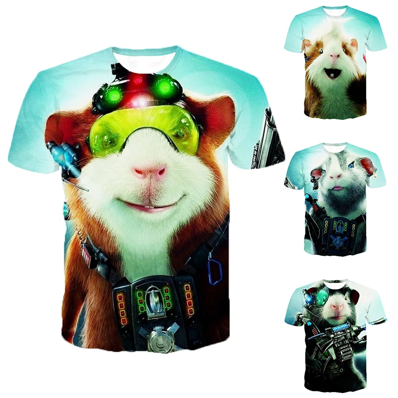 

Guinea Pig Agents Printed T-shirt Cute Guinea Pig T-shirt Fun Printed T-shirt