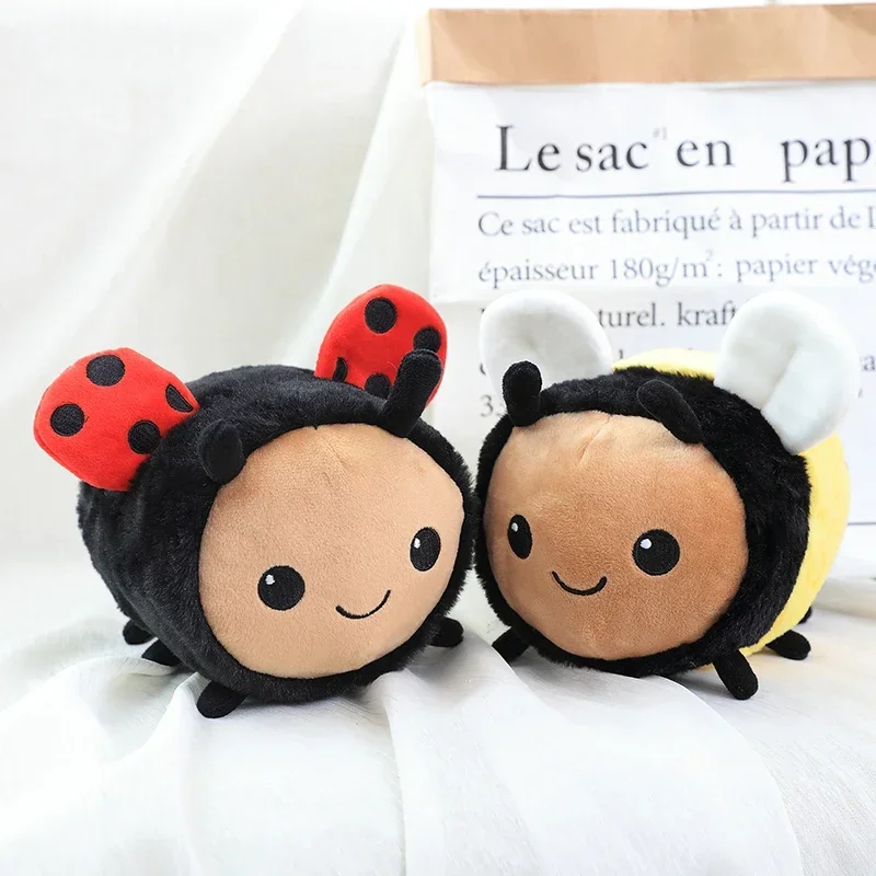 Kawaii Bee Ladybug Plush Toy Soft Stuffed Insect Honeybee Ladybird Doll Toys Kids Birthday Christmas Gift for Child