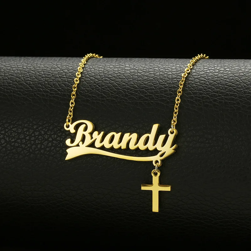 

Women Customized Necklaces Stainless Steel Personalized Name Necklace Fashion Wings Crown Pendant DIY Birthday Gift DROPSHIPPING