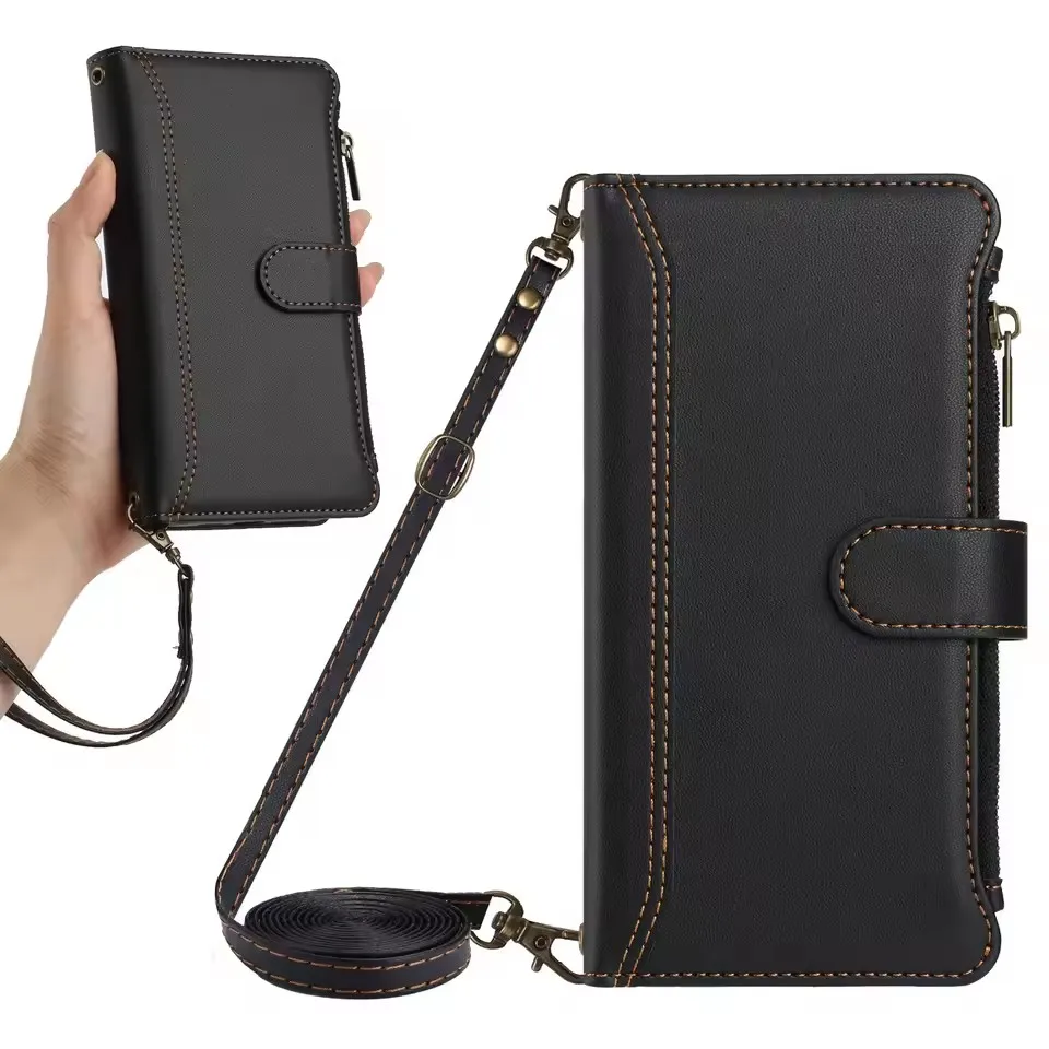 

Чехол-кошелек на плечо для Huawei Nova Y90 Y70 Plus 13 Pro 12 Lite 9 6 Multi 9 карточек с беспроводной зарядкой, кожаный ремешок с откидной крышкой