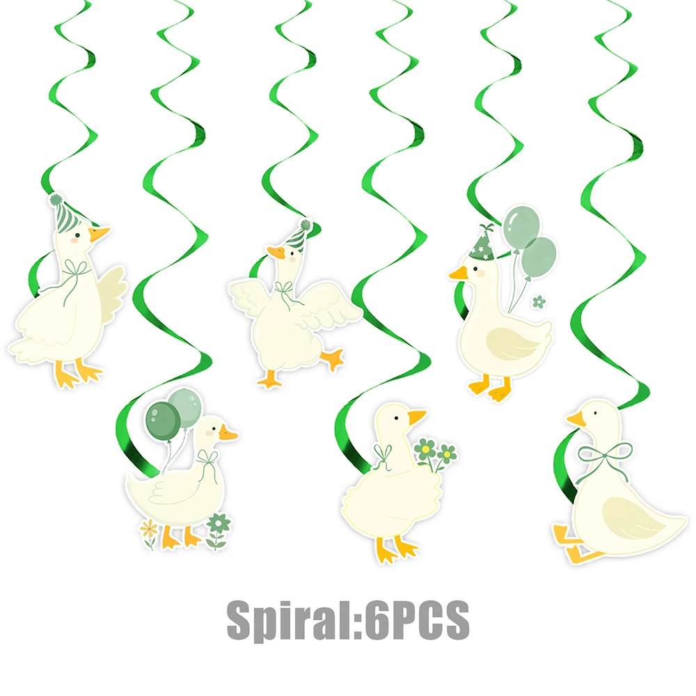 Green Silly Goose Disposable Tableware Paper Plates Cups Napkins Banner Tablecloth Birthday Party Baby Shower Decor Supplies view 6