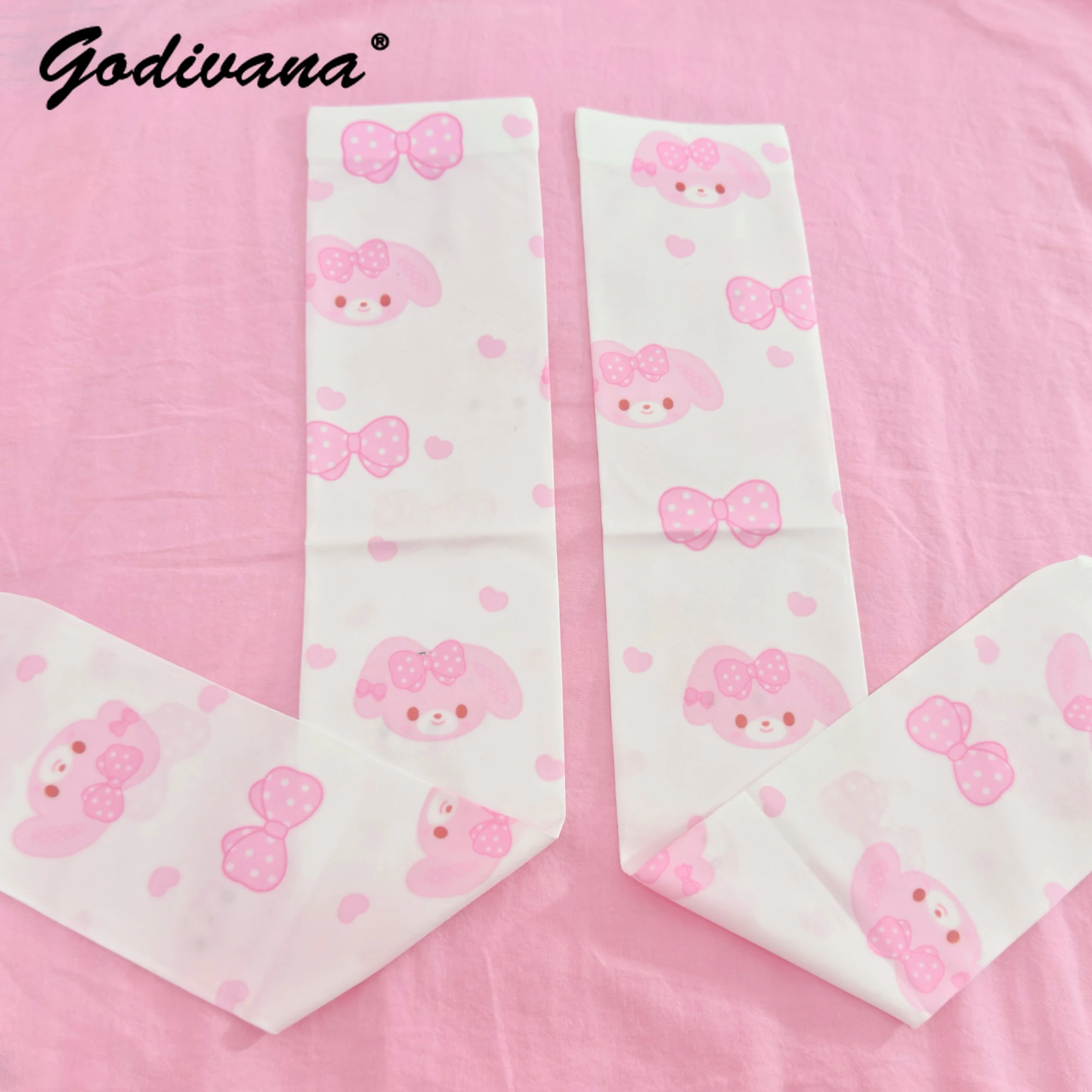 Cute Rabbit Thigh Socks Sweet Girls Daughter Knee Socks Spring Bow Strawberry Water Color Long Socks Subculture Mine Stockings