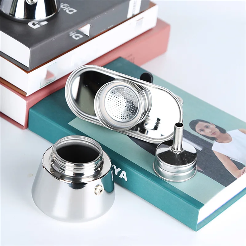 

【ADORN】304 Stainless Steel Mocka Moka Pot Single Tube 50Ml Food Nonslip Thickened Strainer