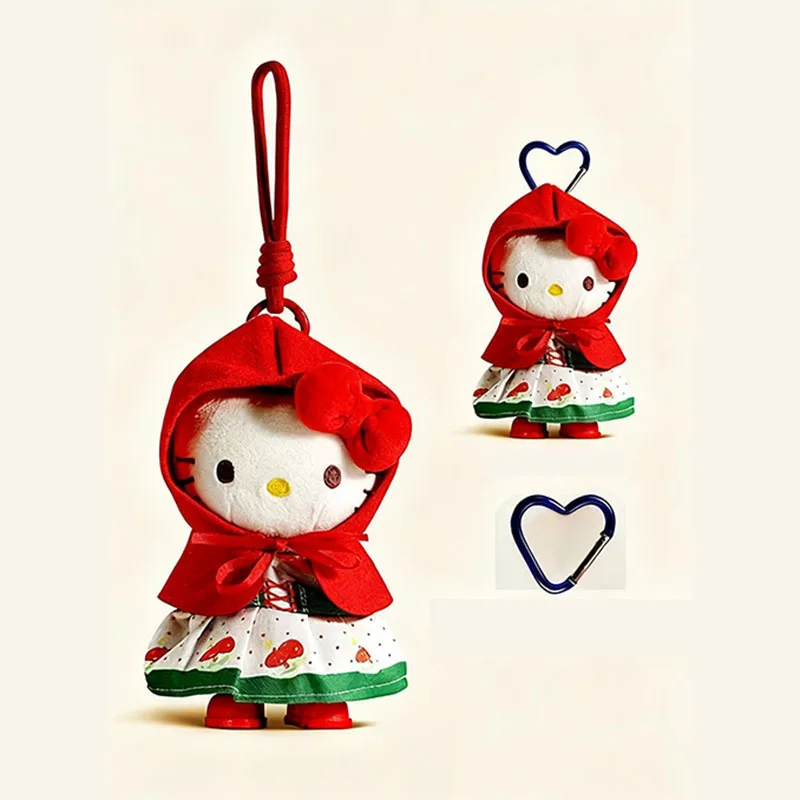 

Cute Hello Kitty Plush Keychain Red Cartoon KT Cat Stuffed Toy Dopamine Bag Anime Dolls Pendant Perfect Gifts for Fans and Girls