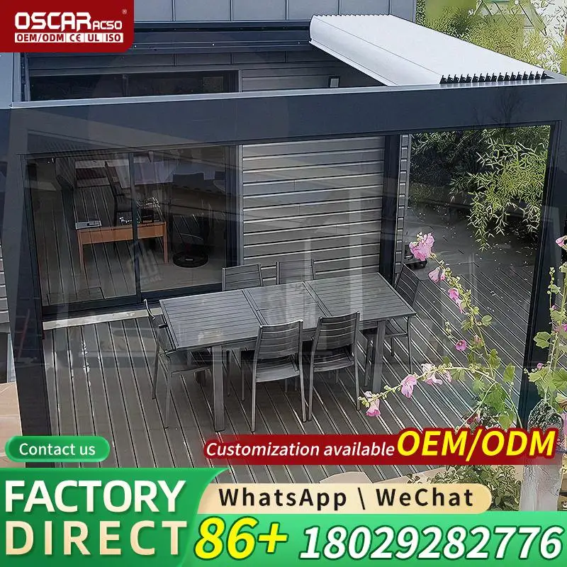 6x3 m Exterior Bioclimatic Remote Controlled Louvered Roof Pavilion for Outdoor Use in Backyard and Attached to House  pergolas