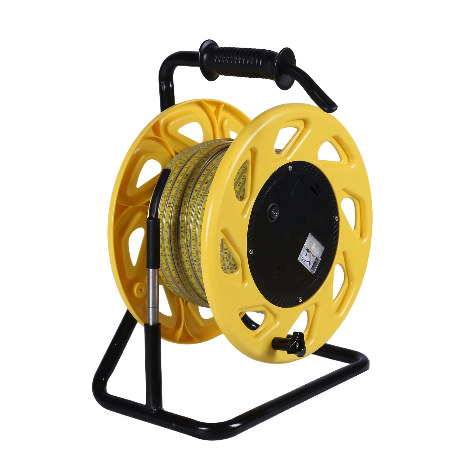 

50m Groundwater Well Depth Sensor with Fixed Probe and Steel Tape Deep Well Water Level Gauge for Wells Boreholes Reservoirs