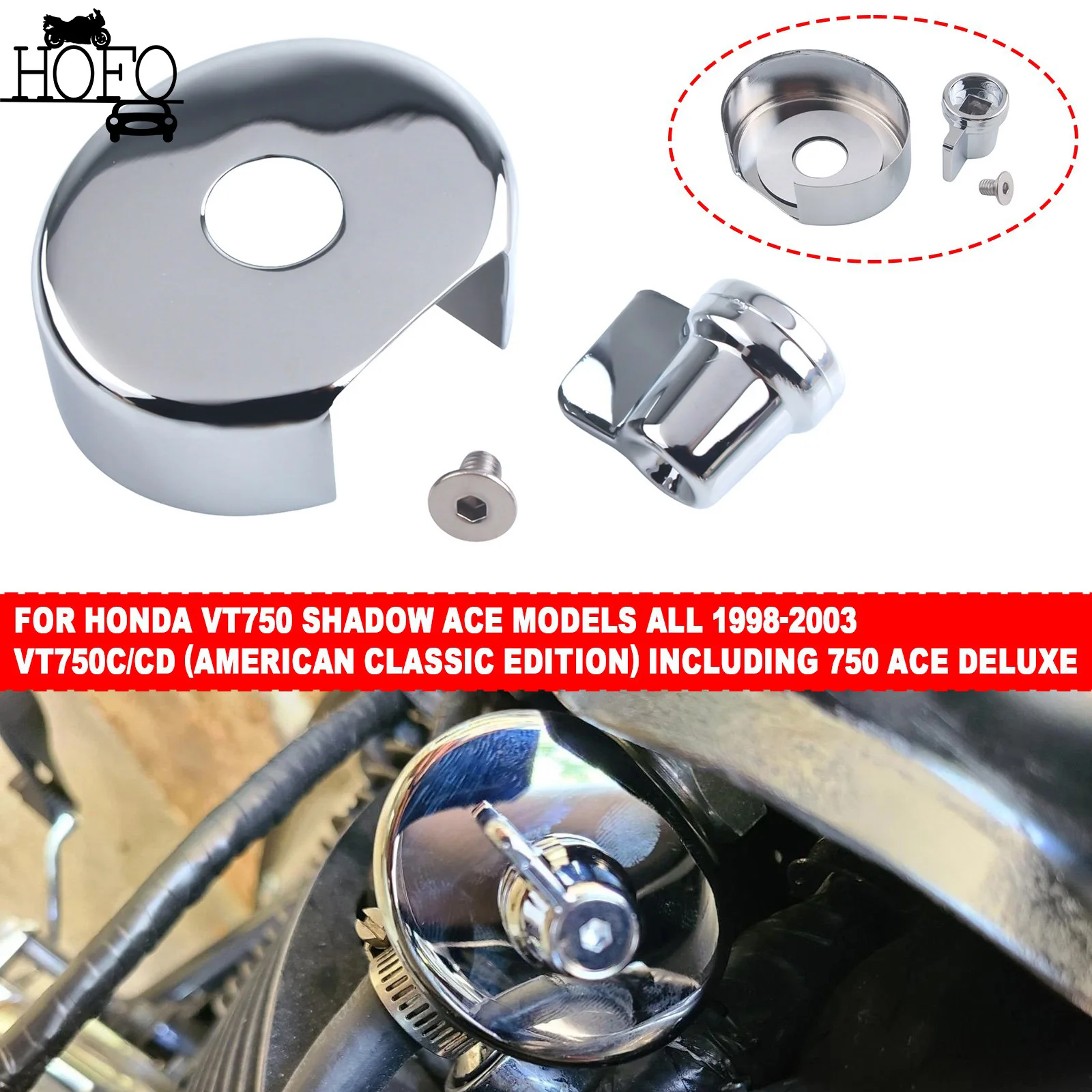 

Motorcycle Fuel Valve Plate Cover For Honda VT1100 Shadow Aero VTX1300 C