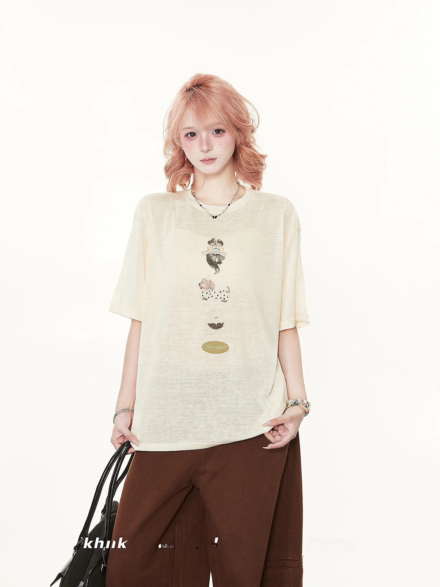 American Casual Lazy Style Short Sleeve T-Shirt Women Summer High Sensation Loose Match Korean System Upper Micro Penetration
