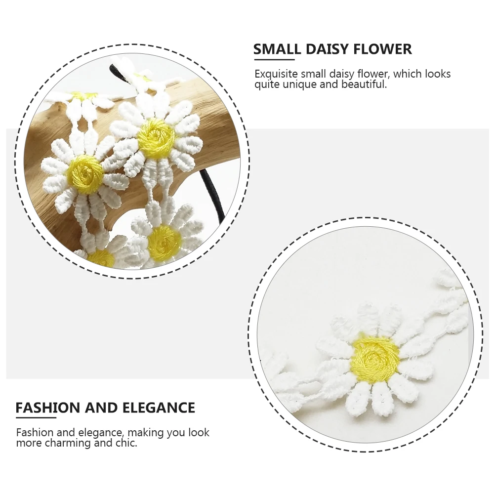 

5Pcs Charming Small Daisy Flower Headband Yellow White Hairband Elegance and Chic Women's Head Accessory