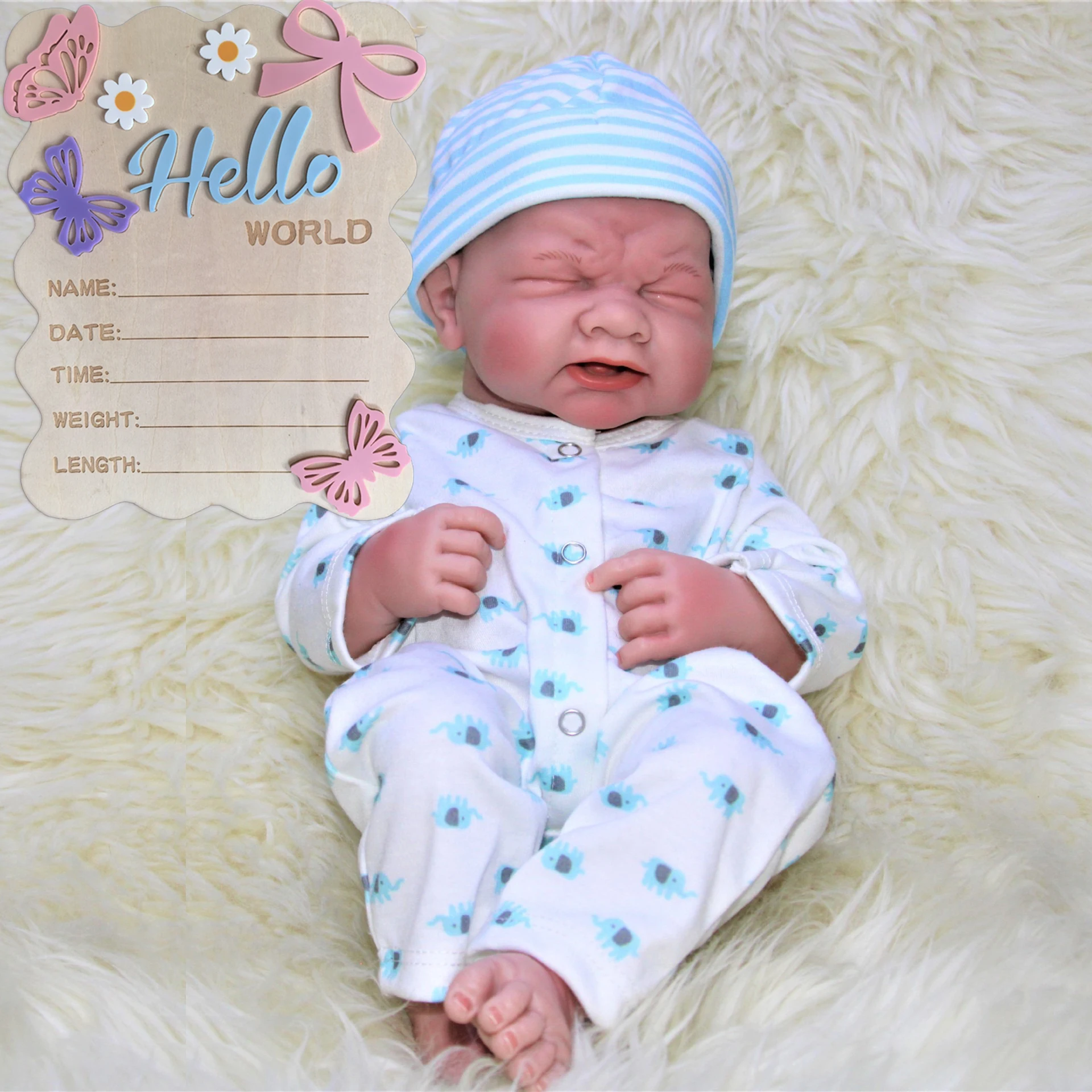 

14-дюймовая кукла Berenguer Reborn A Crybaby Crying Bag для мальчика, мягкая виниловая кукла W-014KW, подвижные и лежащие конечности