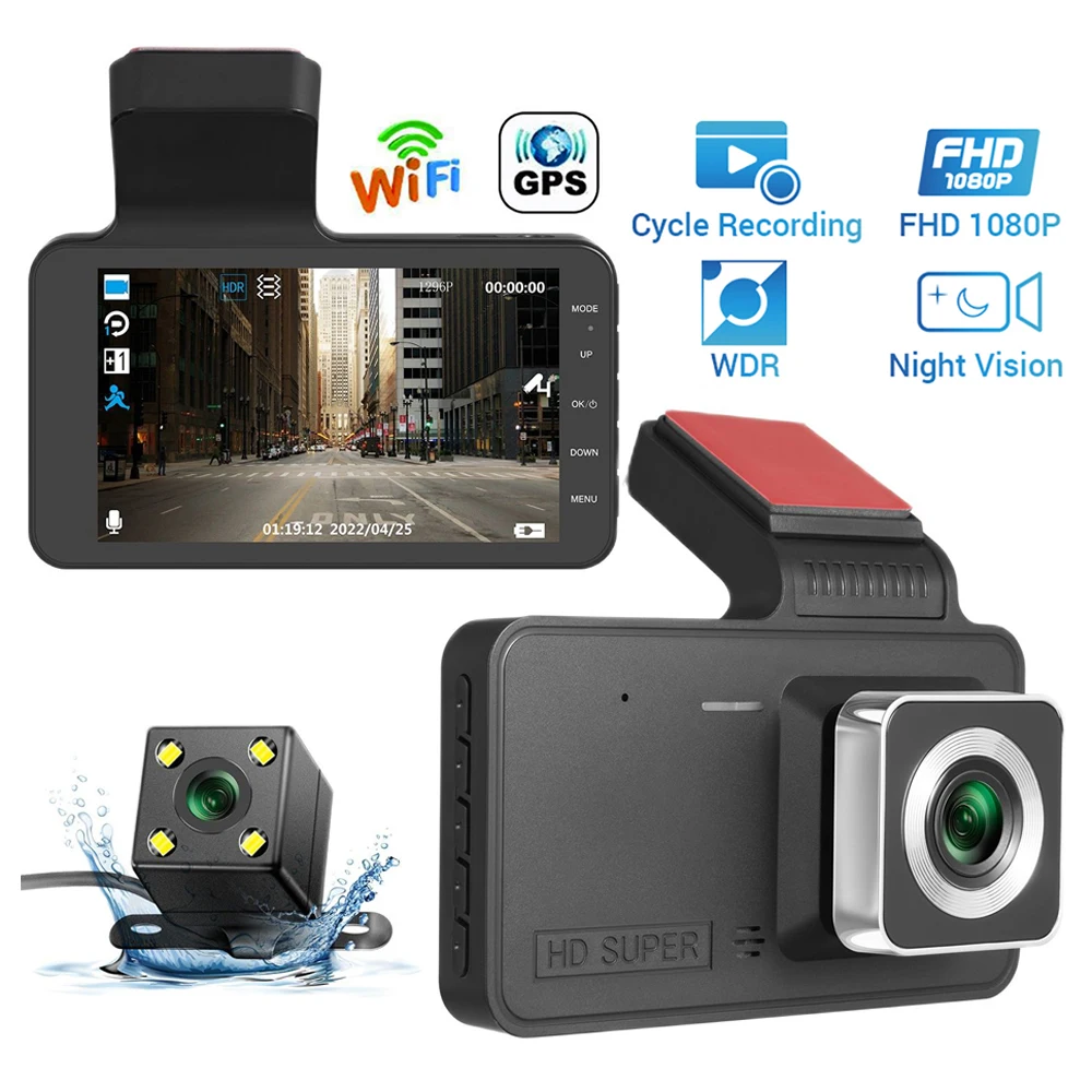 Car DVR WiFi GPS 1080P Dash Cam Vehicle Camera Night Vision Dashcam Car Video Recorder Auto Black Box Car Accessories Rear View