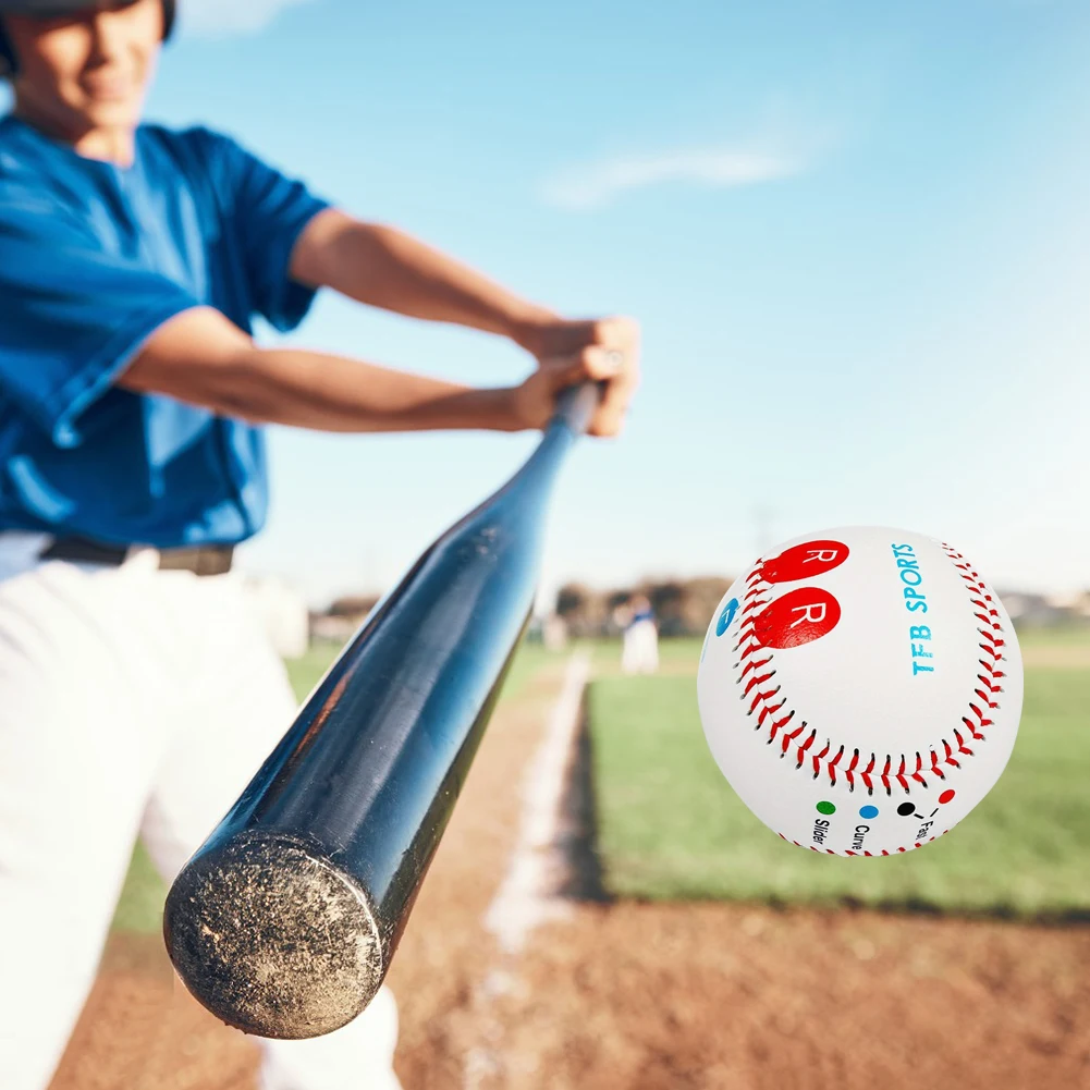 9 Inch Competition Training Baseball with Finger Placement Markers Outdoor Practice Baseball PVC Training Aid for Pitching