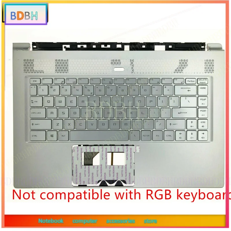 For MSI GS65 MS-16Q5 P65 8RE 15.6” Upper Case Palmrest Cover Keyboard Backlight