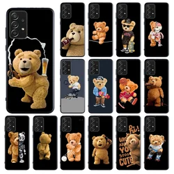 Cartoon Teddy Bear Beer Phone Case for Samsung Galaxy A13 A22 A12 A32 A71 A11 A21S A33 A52 A72 A51 A50 A70 A31 M31