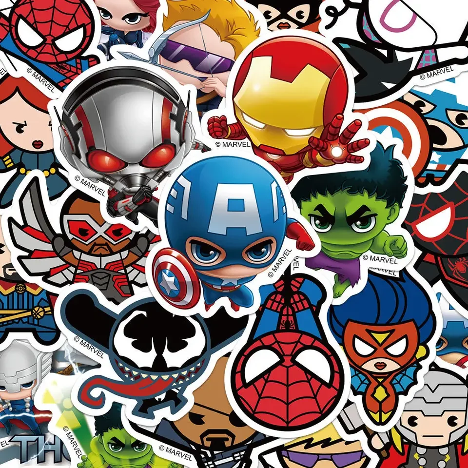 50PCS The Avengers Anime Cartoon Sticker DIY Motorcycle Helmet Skateboard Laptop Bike Car Waterproof Stickers Decals
