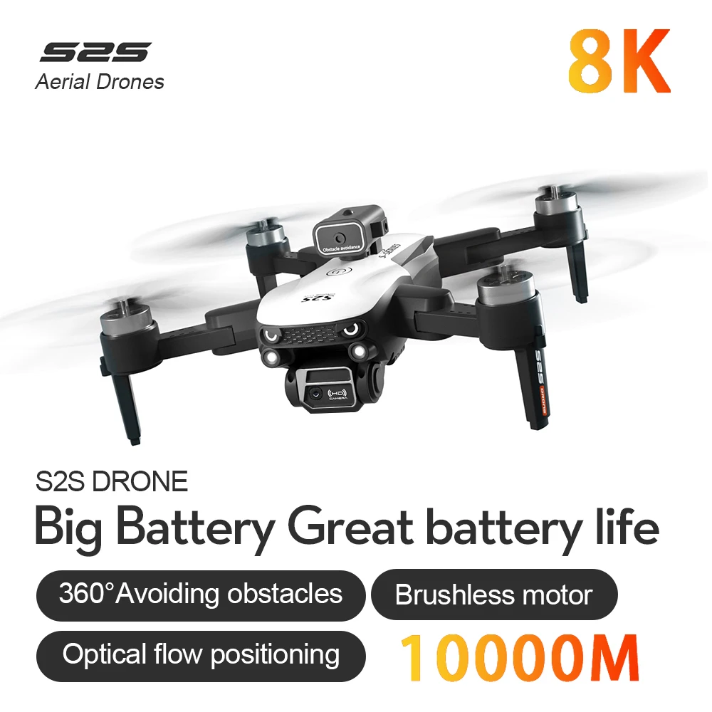 

LS-S2S High Definition Wide Angle 8K Dual Lens Optical Flow Brushless Drone Headless Mode Obstacle Avoidance WiFi Aerial Camera