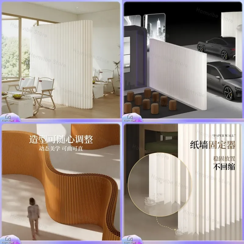 Foldable Room Divider Privacy Screen Portable Indoor Partition Wall for Home Office Dorm Studio Decor Freestanding Space