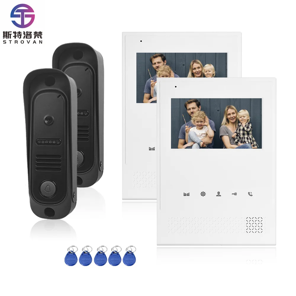 Wired Video Intercom Access Control System Multi Apartment Video Door Phone Intercom System 2  2 Outdoor Station for Home