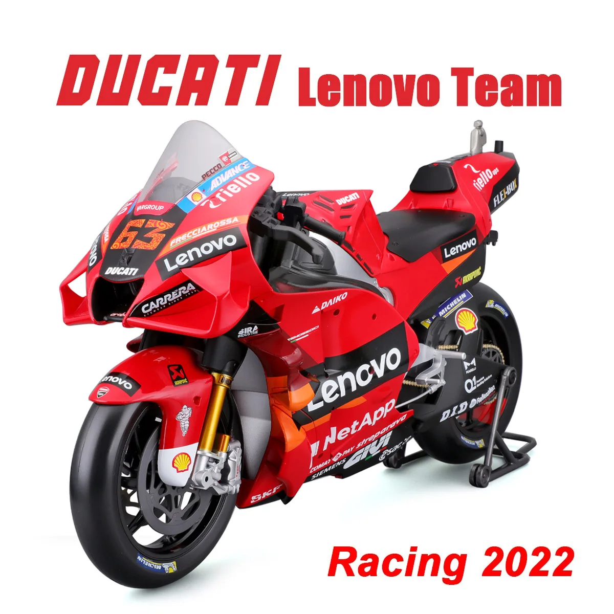 

Коллекционная модель мотоцикла Maisto 1:18 GP Racing 2022 Ducati Lenovo