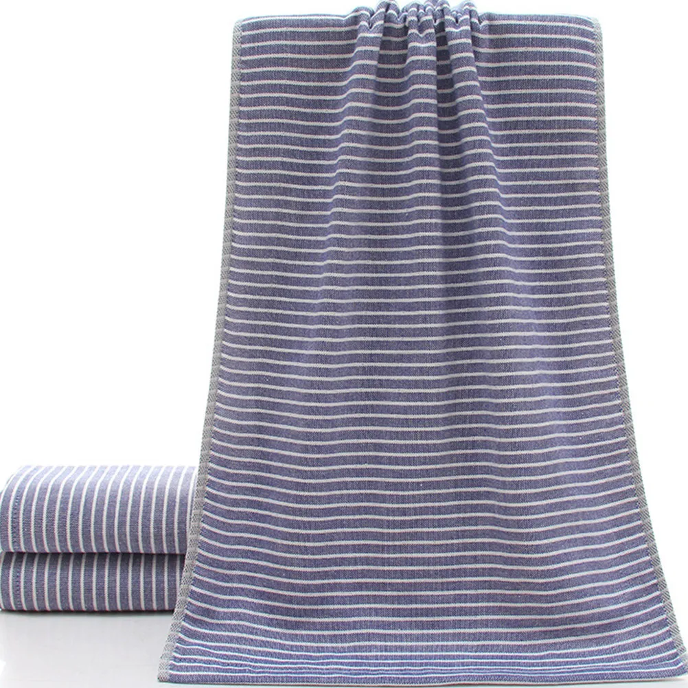 1Pcs Pure Cotton Towel Breathable Soft Gauze Facecloth Thickened Bath Towel Blue Home Dorm Hotel Use Face Cleansing Cloth