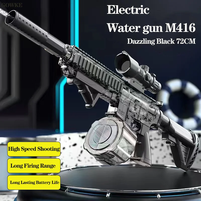 M416 Electric Water Gun Pistol Shooting Toy Full Automatic Summer Shoot Beach Outdoor Fun Toy For Children Boys Girl Adults Gift