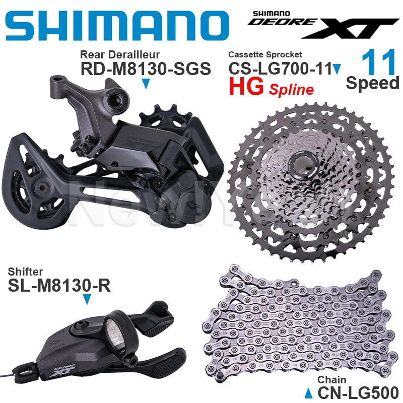 AliExpress Shimano SHIMANO DEORE XT 11 Speed Groupset SL-M8130-11 CS-LG700-11 50T Rear Derailleur RD-M8130 and CN-LG500 Original Parts