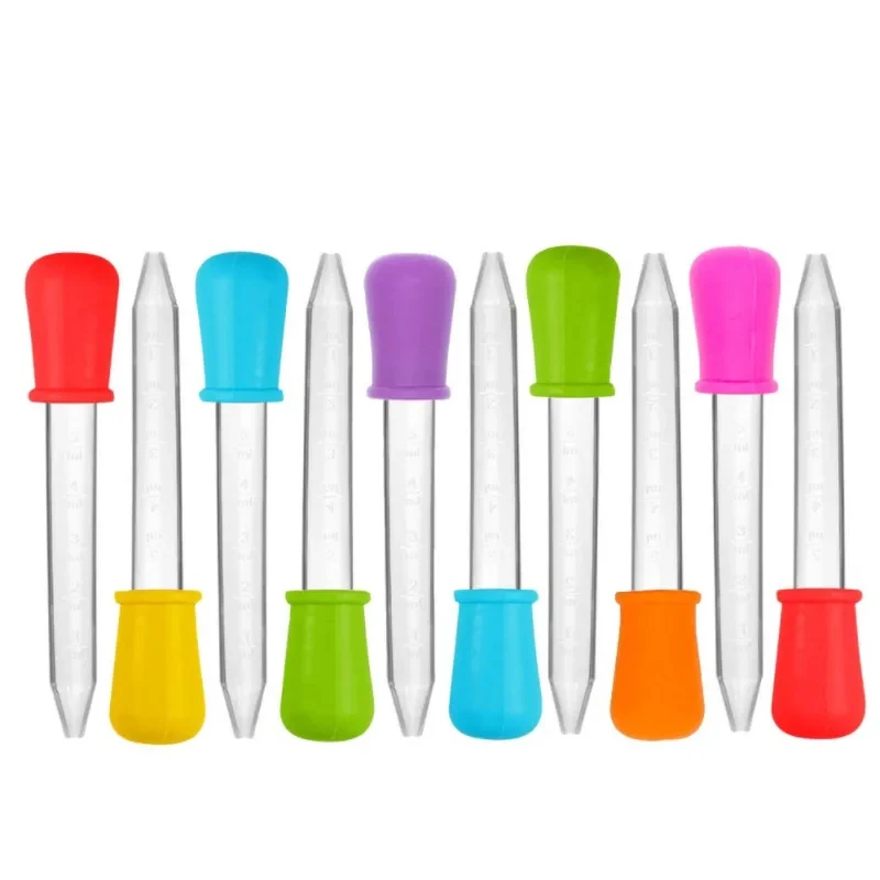 4-32pcs 5ml Small Plastic Graduated Dropper Liquid Eye Ear Pipette Drawing Paint Tools Lab Experiment For Children Kids Gift