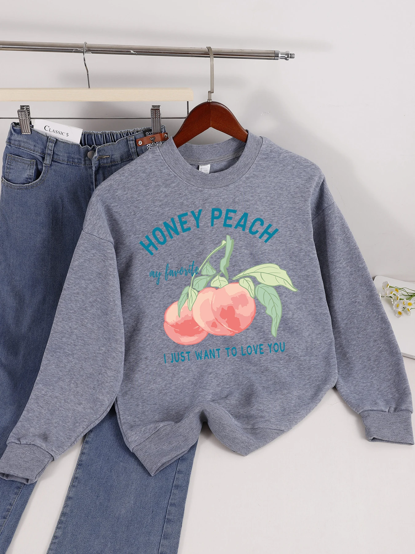 

Женская толстовка с капюшоном Honey Peach I Just Want To Love You с иллюстрацией и принтом, базовая повседневная толстовка, осенне-зимний топ, мягкая флисовая одежда