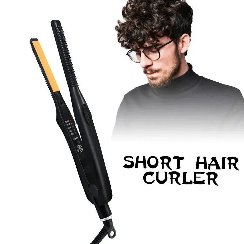 

2 In 1 Hair Straightener Hair Curler Professional Ceramic Flat Iron For Short Hair Women And Men Beard Straightener