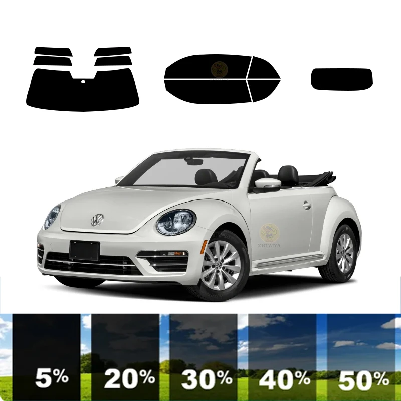 precut Removable Window Tint Film Car 100% UVR 5%-70%VLT Heat Insulation Carbon ﻿For VOLKSWAGEN BEETLE 2DR CONVERTIBLE 2012-2019