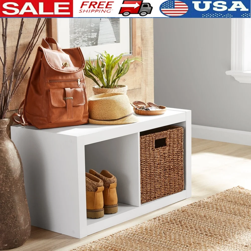 

2-Cube Storage Organizer Modern Open Back Design Versatile Home Office Bookcase Easy Assembly Stylish Display Storage Solution