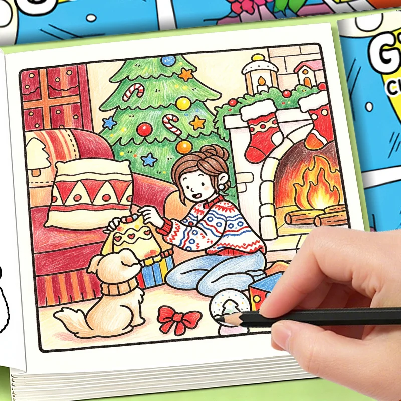 24 Pages Girl Moments Coloring Book, Cute Cozy Daily Scene Drawing Book, Art Sketch Painting Book