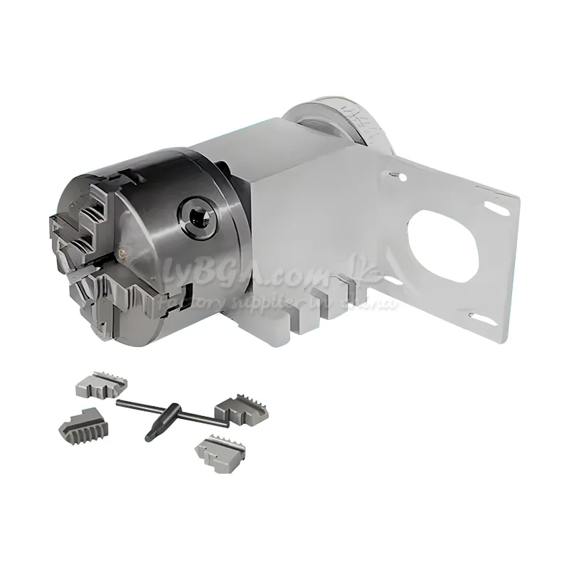 K5M-3-100A CNC Rotary A Axis With 100mm Chuck 3 Jaws 4 Jaws Nema34 86MM Motor For CNC Router Engraving Milling Machine