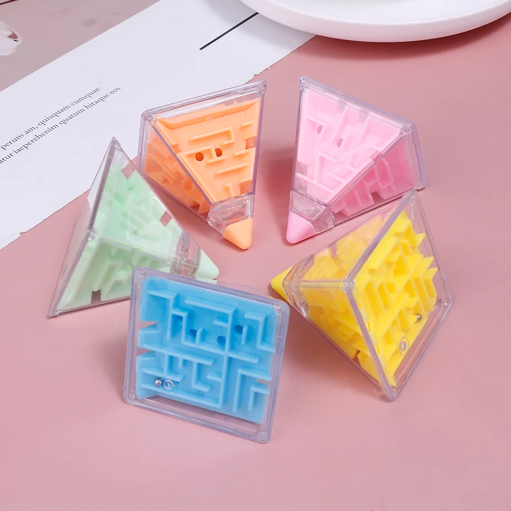 Mini 3D Three-dimensional Pyramid Beading Maze Crossing Toys Wholesale Portable Kids Memory Training Puzzle Educational Toy Gift