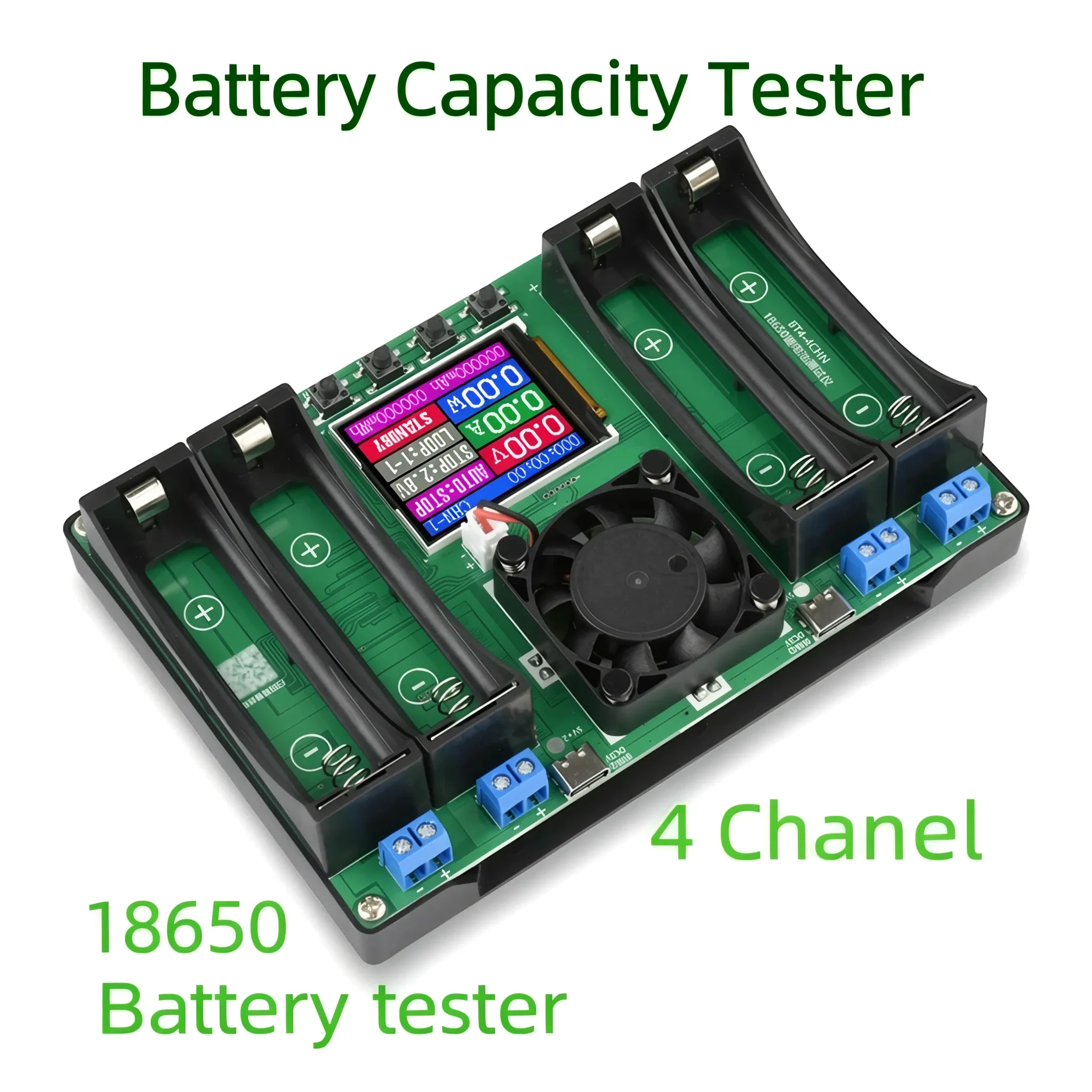 1/4 Ports 18650 Battery Capacity Type-C Tester Module MAh MWh Digital Display Lithium Battery Measurement Power Detector Tester