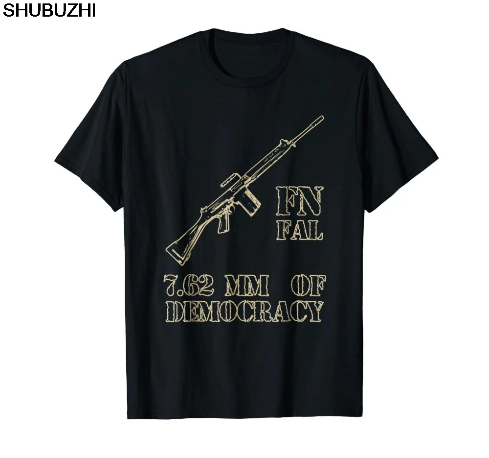 Fn Fal Fan T Shirt 7.62 Mm Of Democracy New brand Summer Men Cotton Clothing High Quality Custom Graphic Tee Shirt T-Shirts