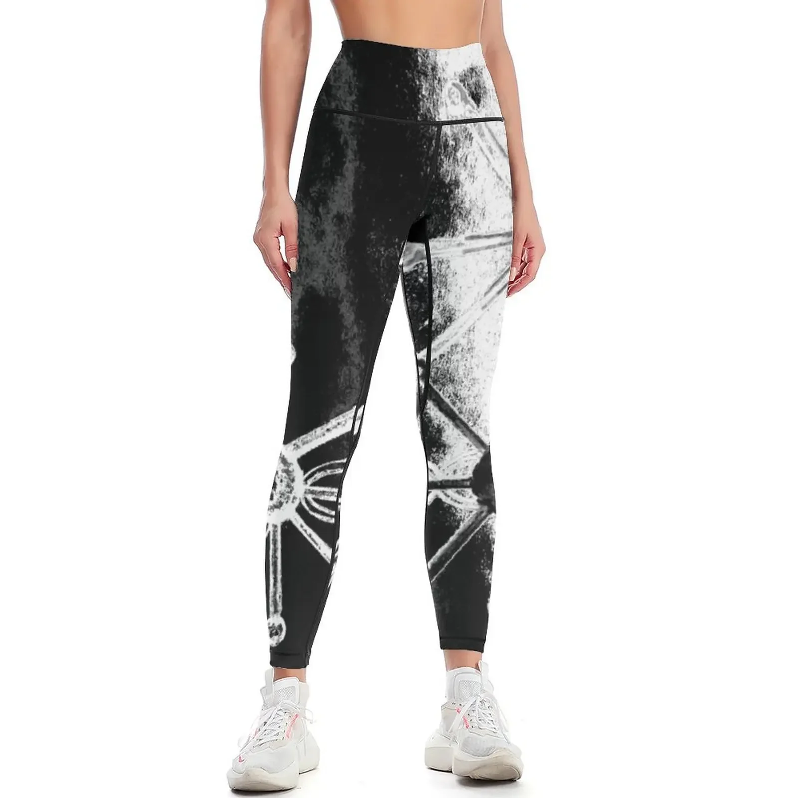 

Abstract Yin-Yang with Arrows - Black and White Leggings sports for gym Women's push up fitness set gym Womens Leggings
