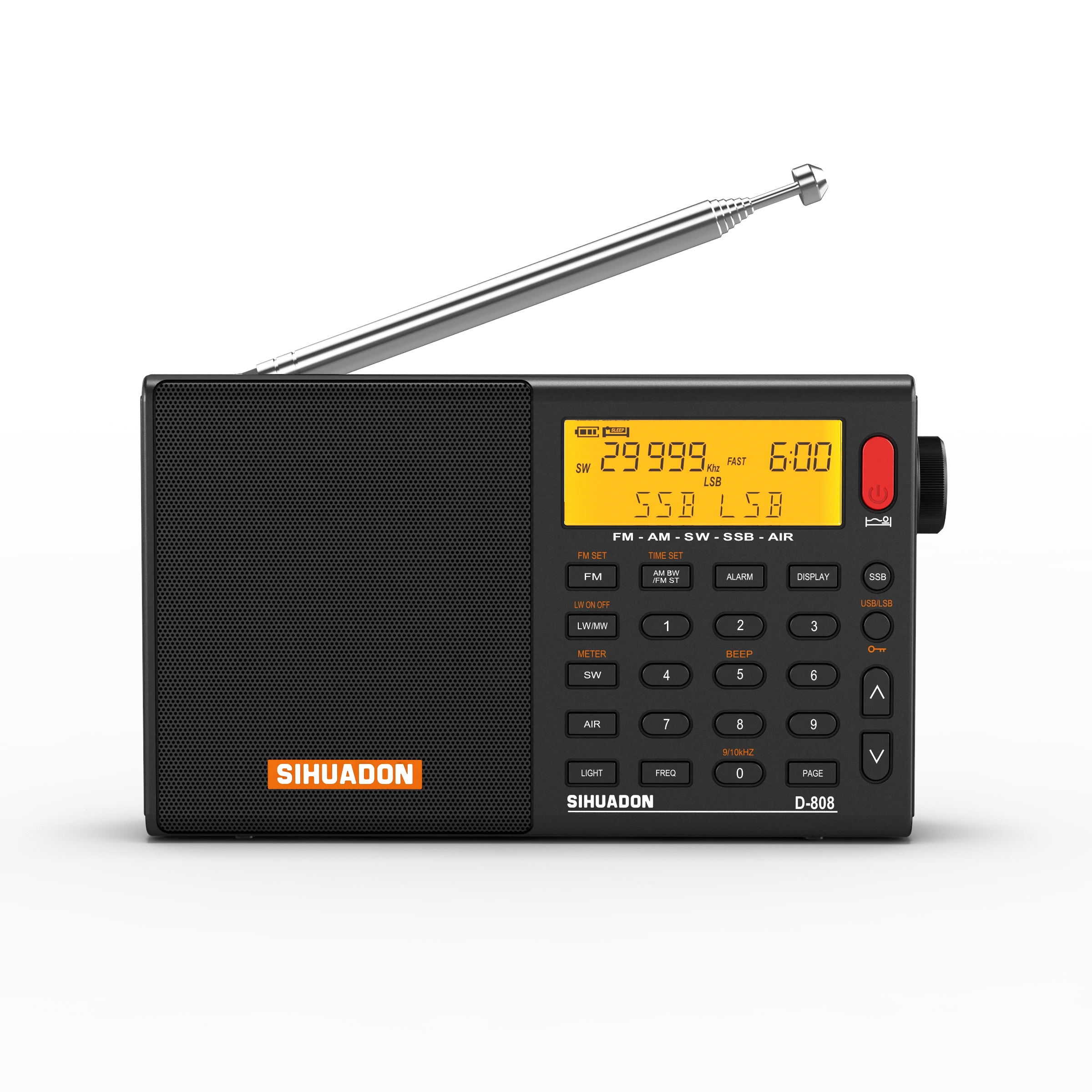 SIHUADON/XHDATA D-808 Radio Receiver AM FM SW MW AIR SSB RDS
